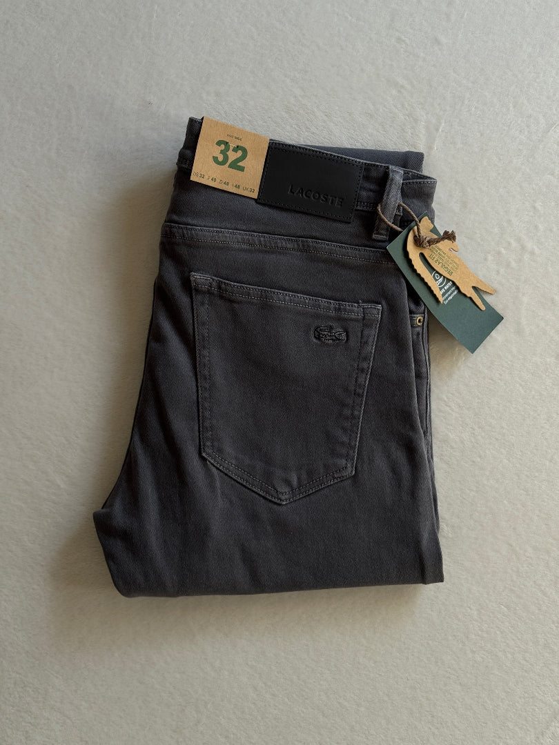 🐊 Lacoste Gris Claire - Coupe Droit